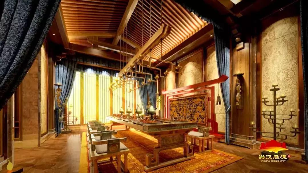 配以斗拱,檩条,更加精致的还原了汉代建筑的风格